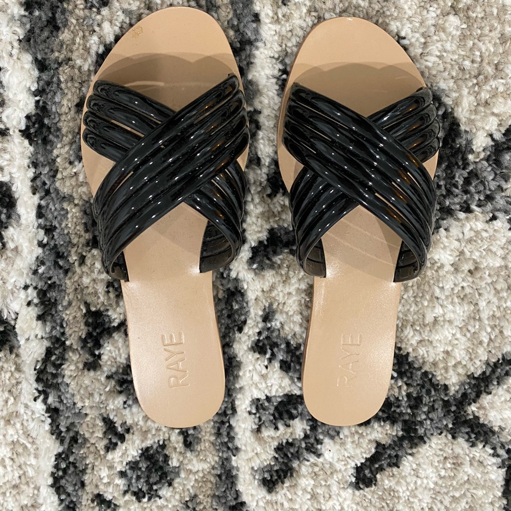 Black slide sandals